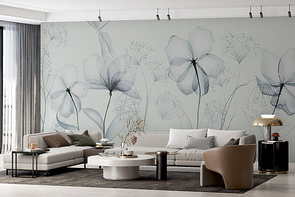 Flores transparentes com folhas Flores transparentes com folhas