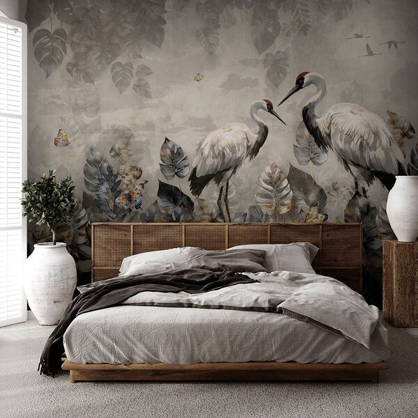 Um par de grous num campo de folhas u94625pib1ms 600x600 - Um par de grous num campo de folhas