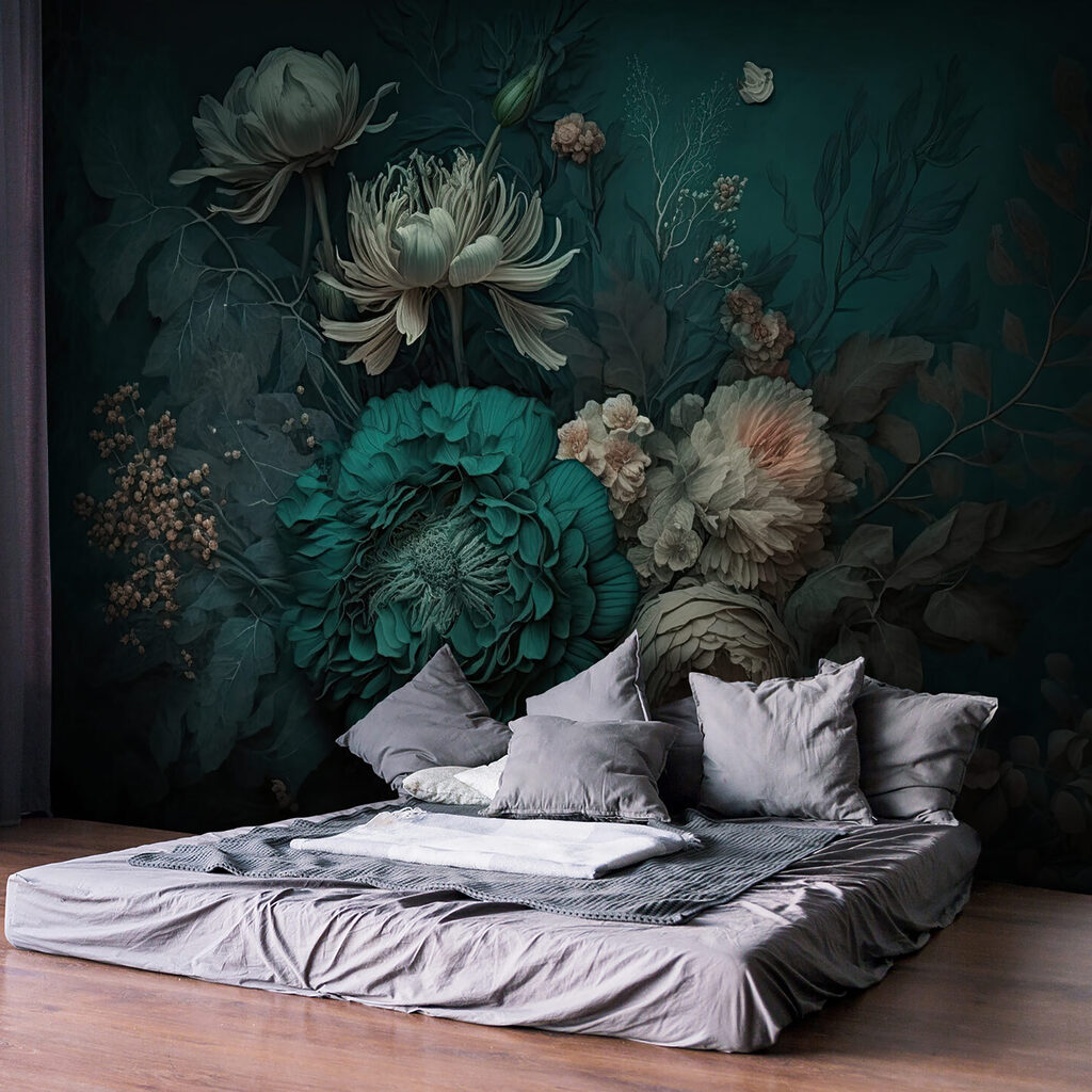 Elegant floral composition with deep hues