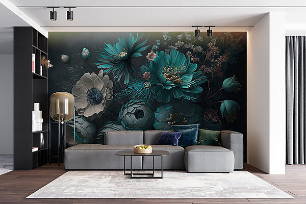 Arranjo floral elegante em tons frios. Arranjo floral elegante em tons frios.