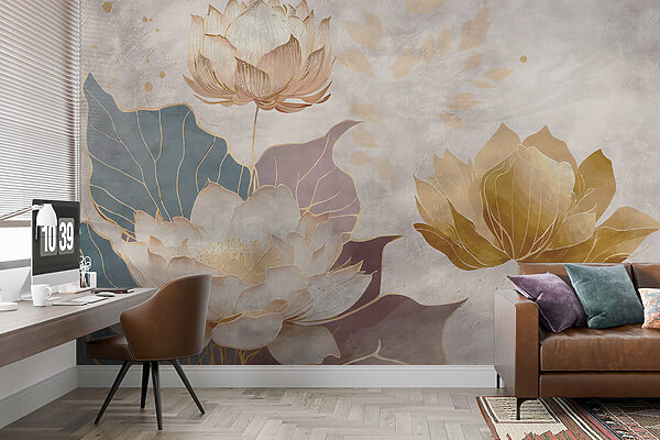 Painting of flowers and leaves Painting of flowers and leaves