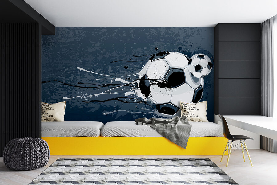 Bola de futebol com salpicos de tinta