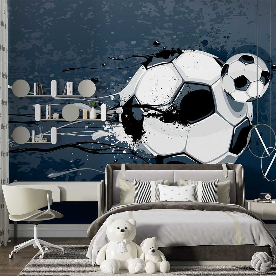 Bola de futebol com salpicos de tinta