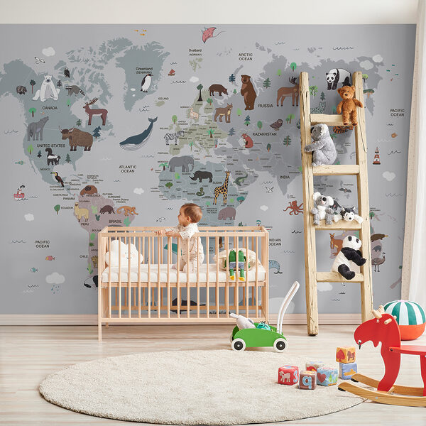 Mapa do mundo com animais Mapa do mundo com animais