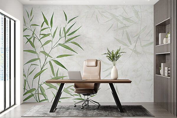Folhas verdes sobre um fundo branco Folhas verdes sobre um fundo branco