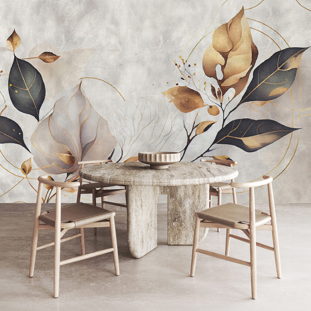 Elegant leaves dance in soft hues