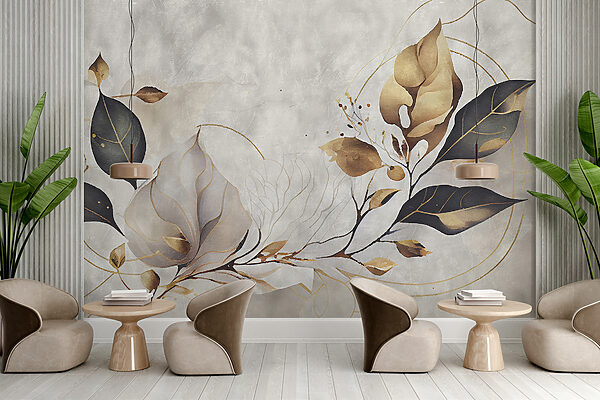 Folhas elegantes dançam em tons suaves. Folhas elegantes dançam em tons suaves.