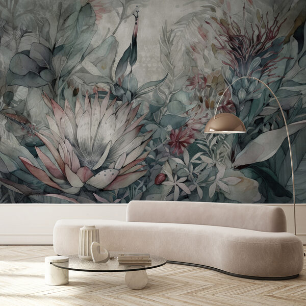 Pintura de flores e folhas Pintura de flores e folhas