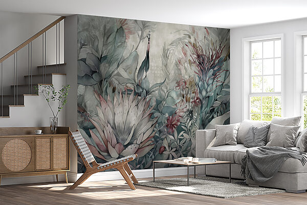 Pintura de flores e folhas Pintura de flores e folhas
