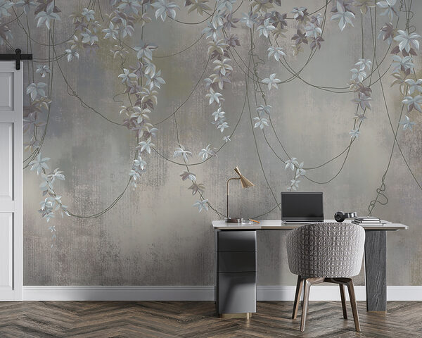Papel de parede com flores brancas Papel de parede com flores brancas