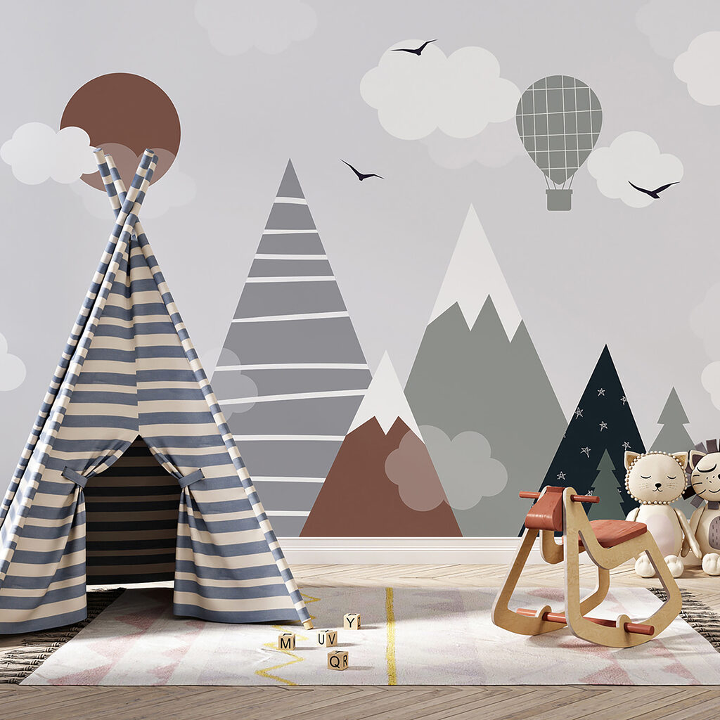 Landscape with trees and mountains Landscape with trees and mountains