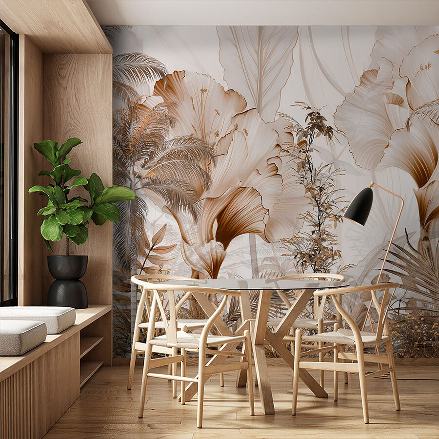 Papel de parede com flores e plantas Papel de parede com flores e plantas