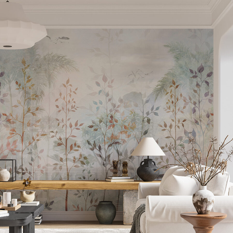 Pintura de árvores e plantas