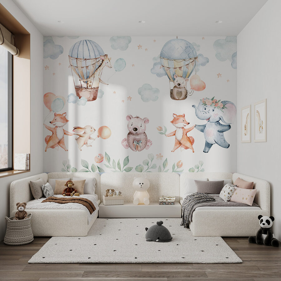 Papel de parede Conjunto de animais em aguarela - Image 5