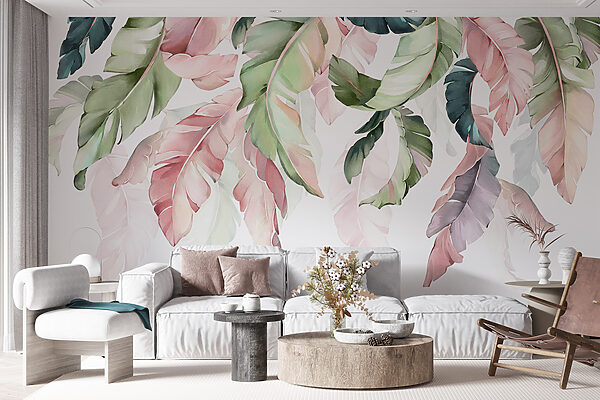 Folhas delicadas em tons pastel suaves. Folhas delicadas em tons pastel suaves.