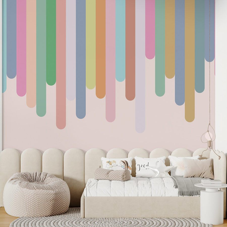 Linhas verticais coloridas sobre um fundo branco