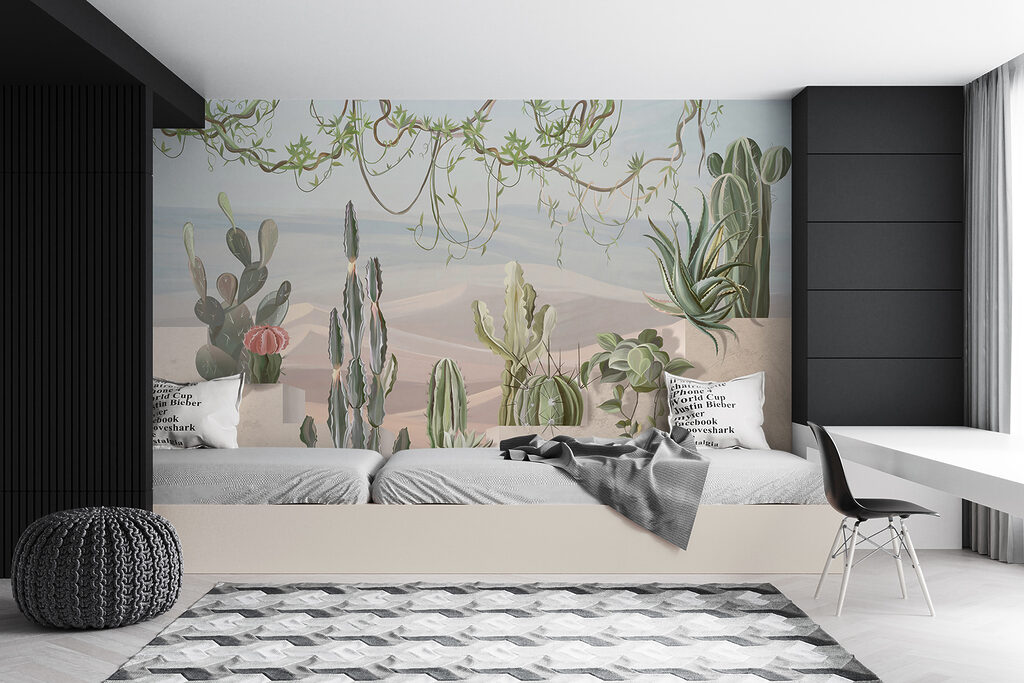Wall mural of cacti and succulents Wall mural of cacti and succulents