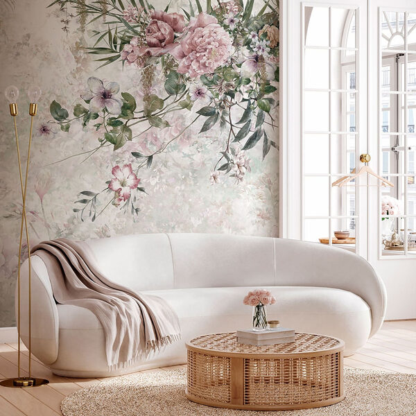 Pintura de flores sobre um fundo branco Pintura de flores sobre um fundo branco