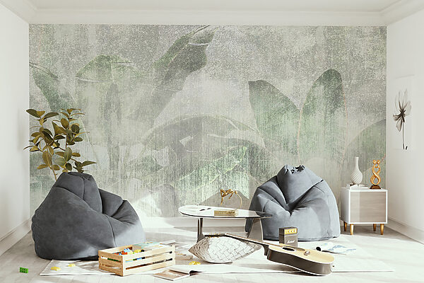 Soft leaves in muted tones