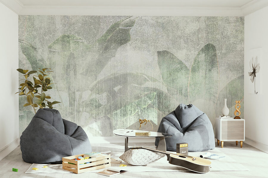Papel de parede Folhas suaves em tons suaves. - Image 3