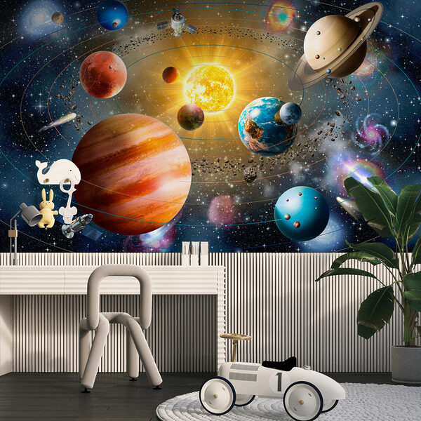Planetas e estrelas no espaço Planetas e estrelas no espaço