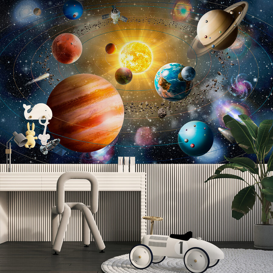 Planetas e estrelas no espaço