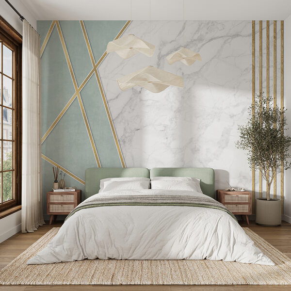 Design elegante em menta e mármore Design elegante em menta e mármore