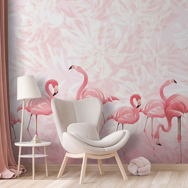Um grupo de flamingos cor-de-rosa Um grupo de flamingos cor-de-rosa