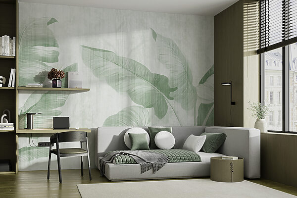 Folhas exuberantes em tons verdes suaves. Folhas exuberantes em tons verdes suaves.