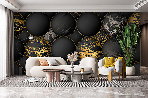 Elegant orbs with metallic splashes