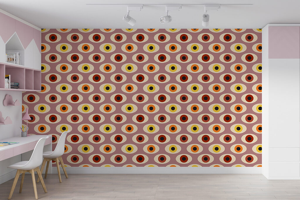 A pattern of colorful ovals