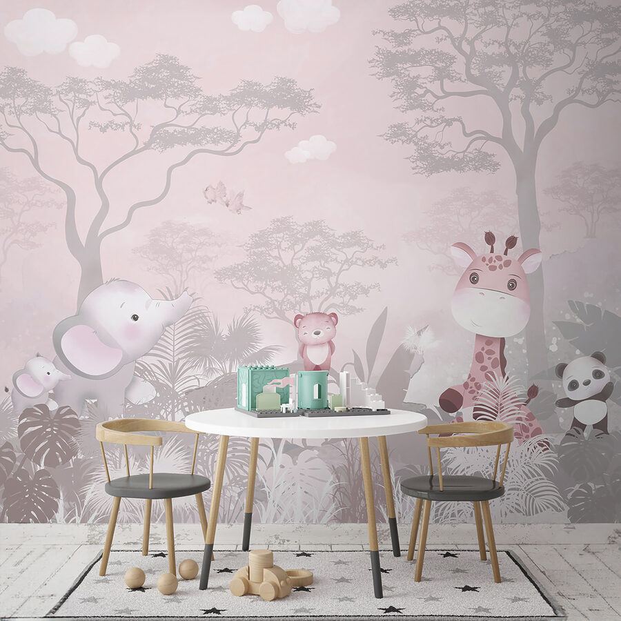 Papel de parede Um grupo de animais numa floresta - Image 2