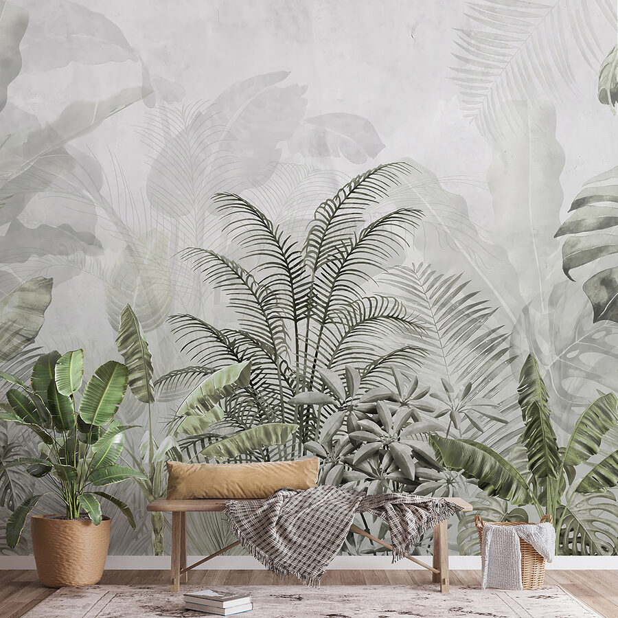 Um papel de parede com plantas