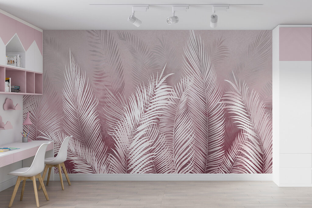 A white feathers on a pink background
