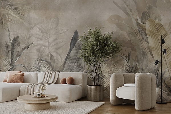 Arte de design elegante de folhagem tropical. Arte de design elegante de folhagem tropical.