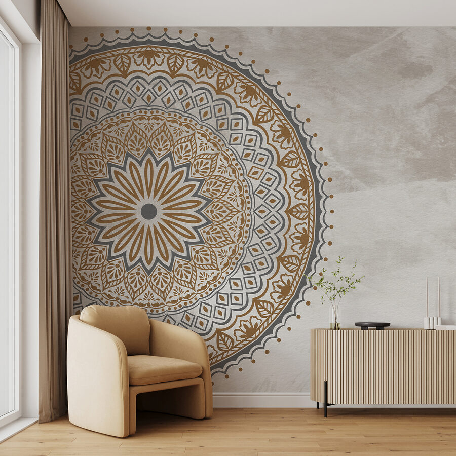 Um padrão circular numa superfície branca