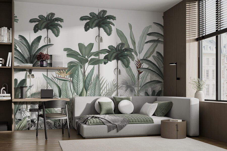 Um grupo de plantas com flores