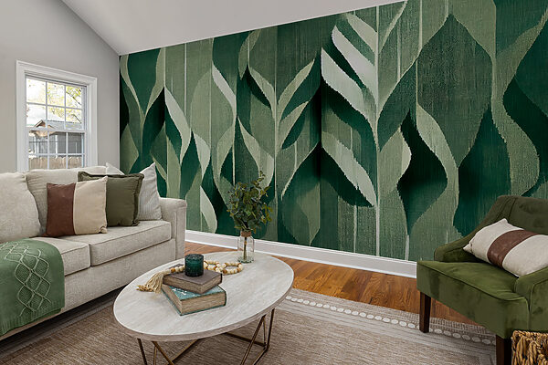 Intricate leaves in soothing green hues