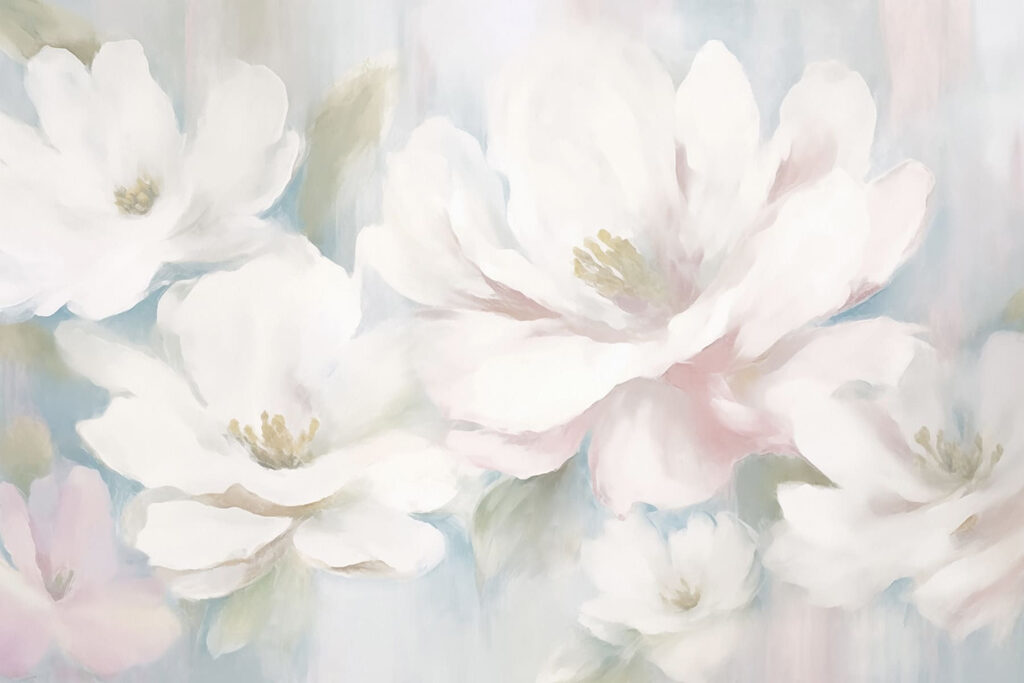 Pintura de flores brancas Pintura de flores brancas