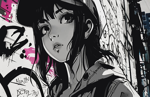 Desenho animado de uma mulher com um chapéu Desenho animado de uma mulher com um chapéu