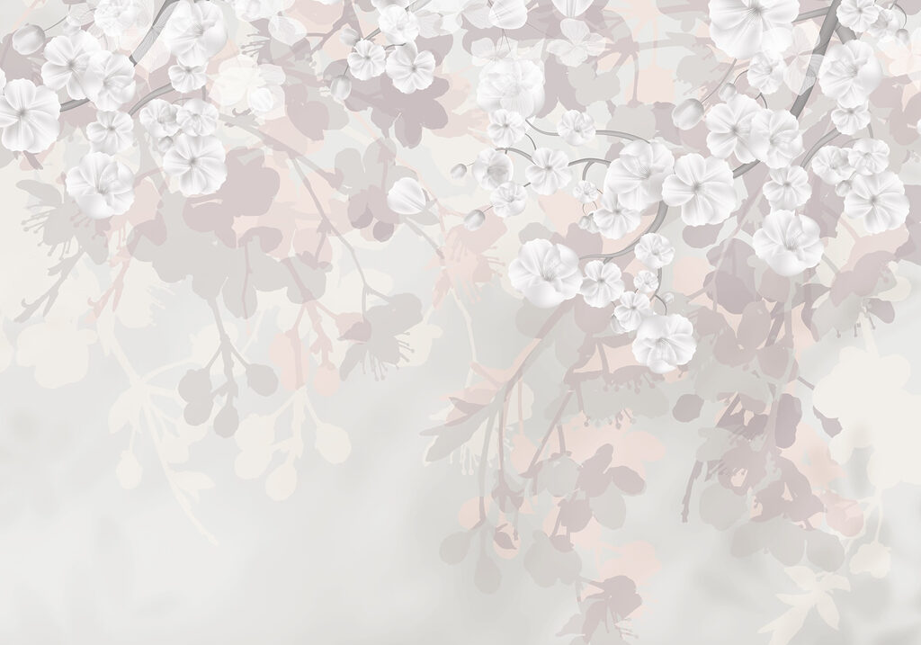 Flores brancas sobre um fundo branco Flores brancas sobre um fundo branco