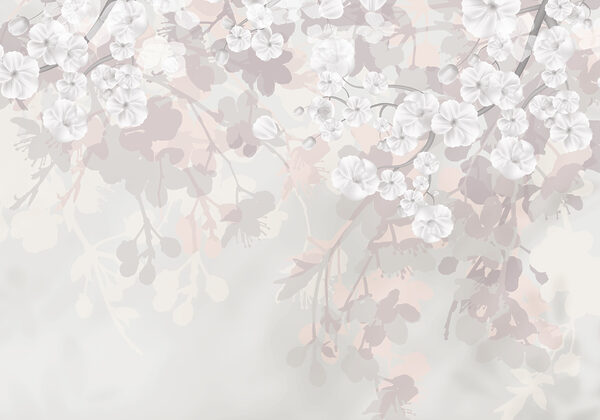 Flores brancas sobre um fundo branco Flores brancas sobre um fundo branco
