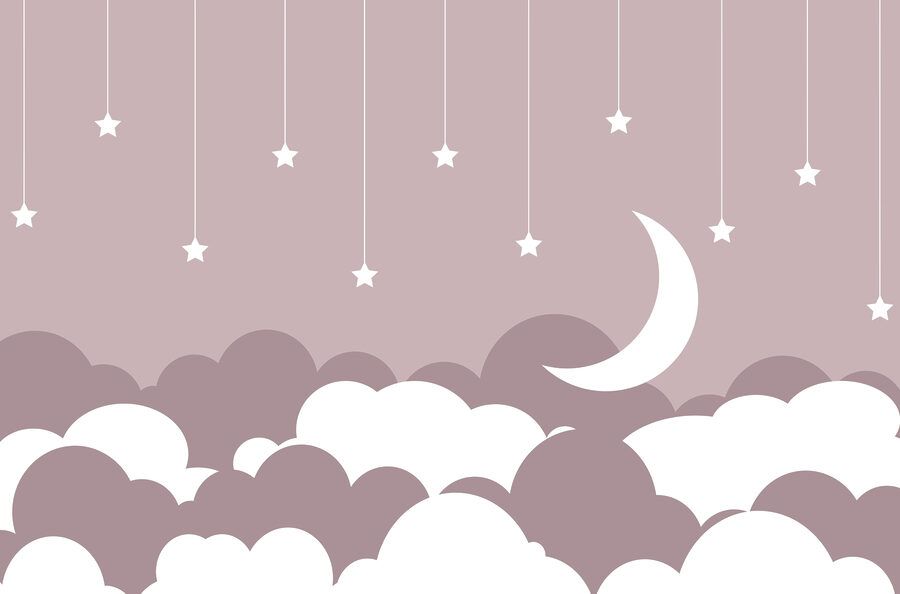 Lua e estrelas no céu
