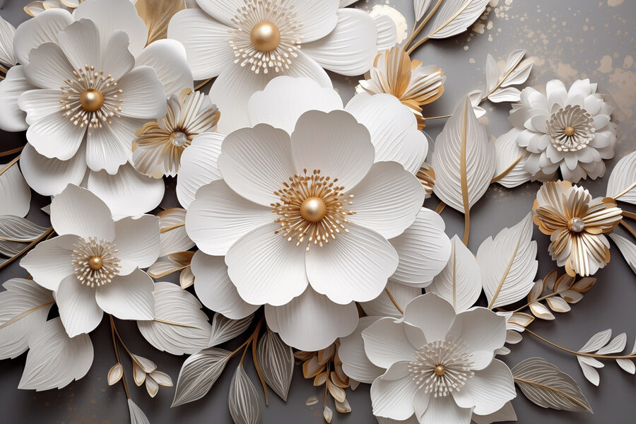 Flores de papel elegantes em tons suaves