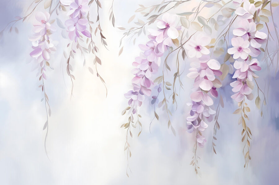 Pintura de flores num ramo