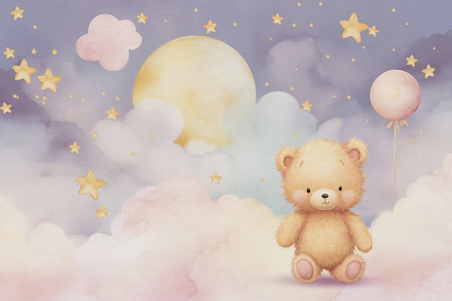 Papel de parede Urso de peluche sentado numa nuvem - Image 8