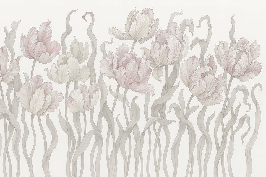 Flores delicadas em tons suaves