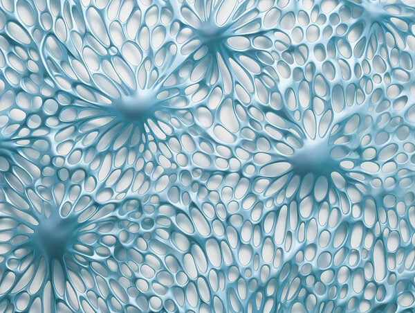 Formas orgânicas em tons azuis tranquilizantes Formas orgânicas em tons azuis tranquilizantes