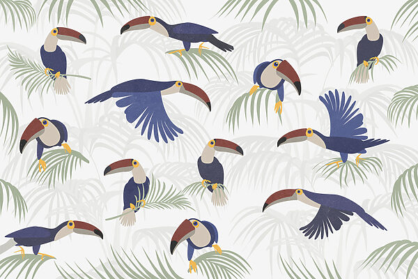 Padrão de aves e plantas Padrão de aves e plantas