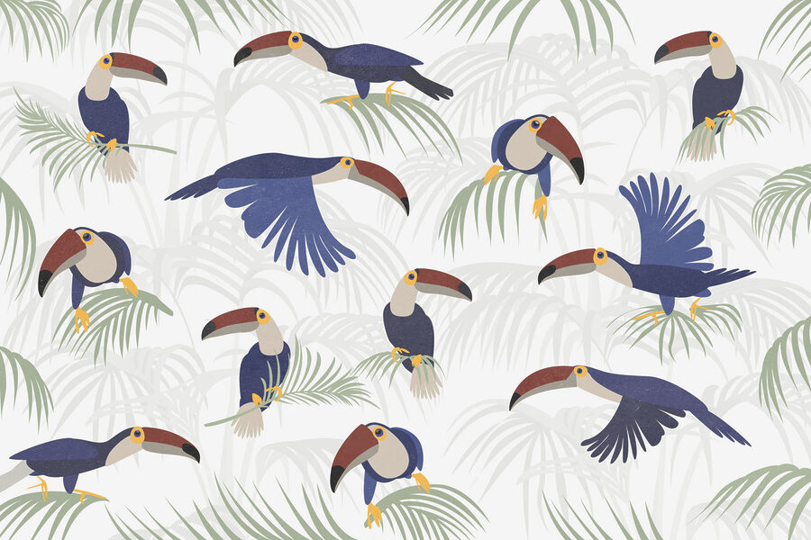 Padrão de aves e plantas